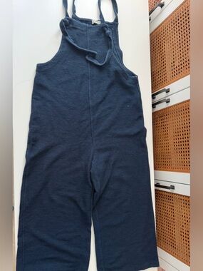 Madewell Dark Blue Ribbed Knit Jumpsuit